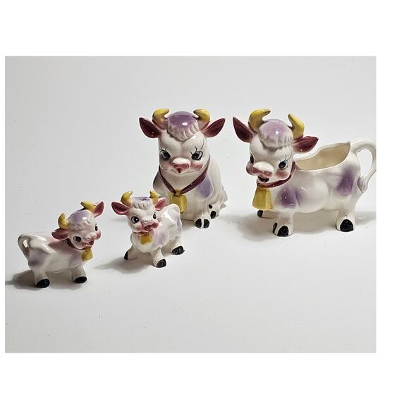 Elsie the Purple Cows Sugar, Creamer, Salt and Pepper - Picture 2 of 4